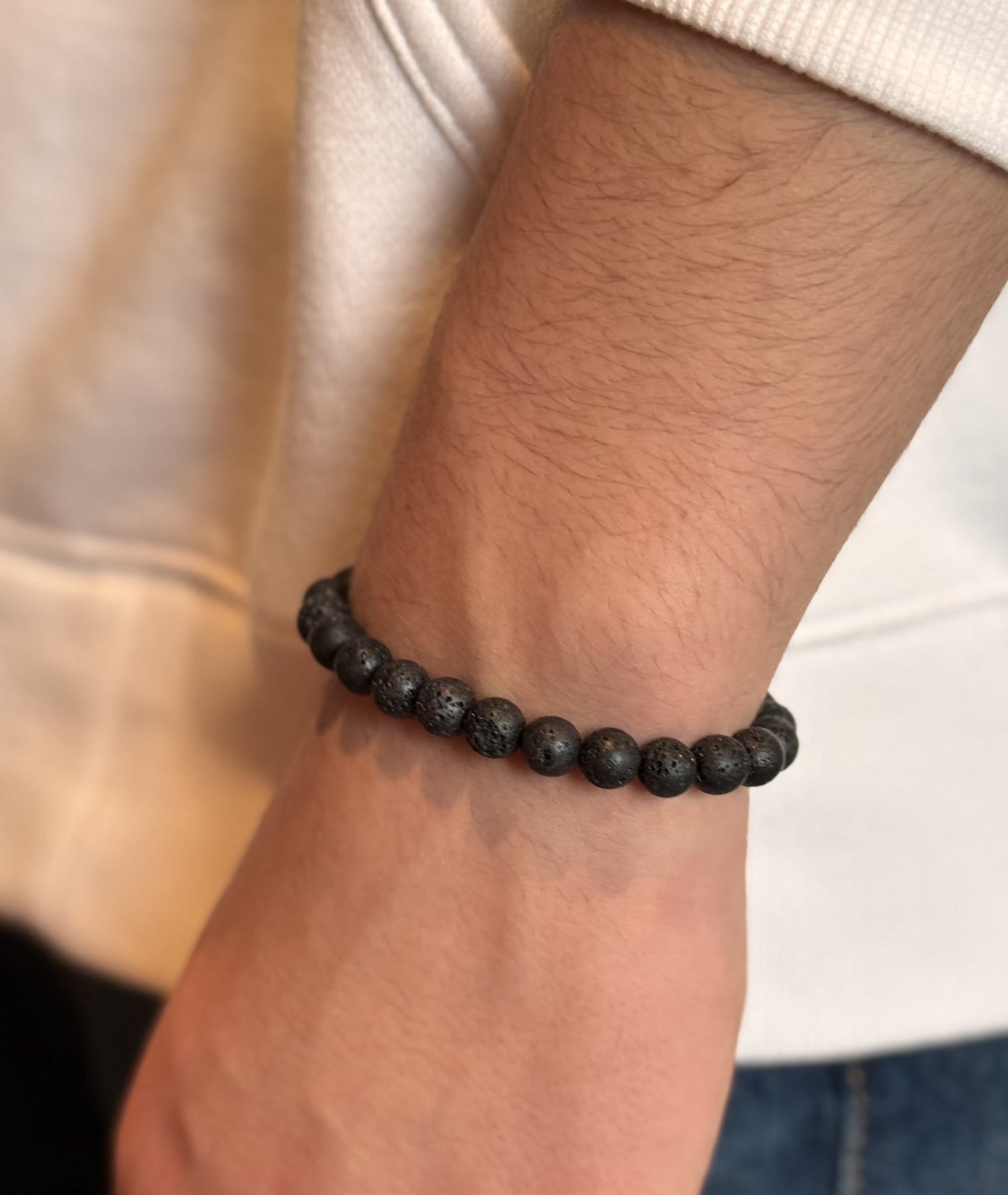 Lyxigt armband - Lava stone